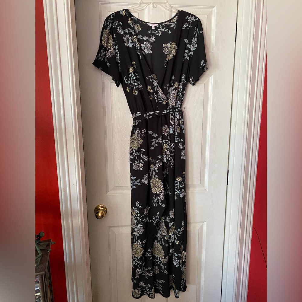 Candies Black Floral Romper Dress Size XL